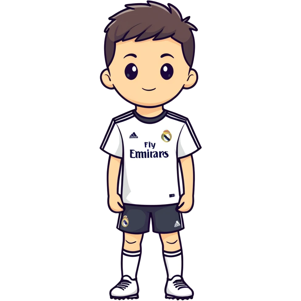 Un chico con la camiseta Del Real Madrid  emoji