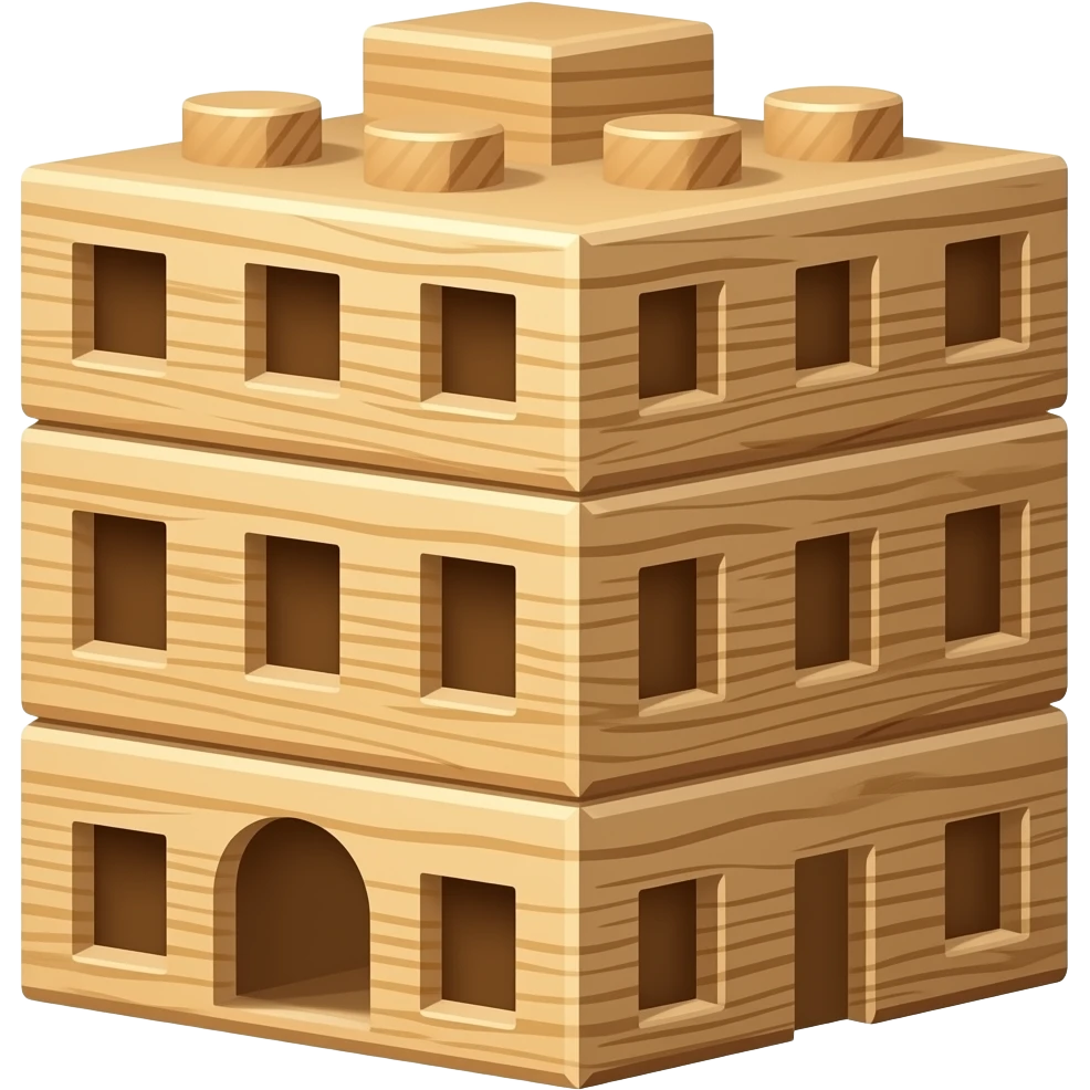 Wooden building blocks emoji