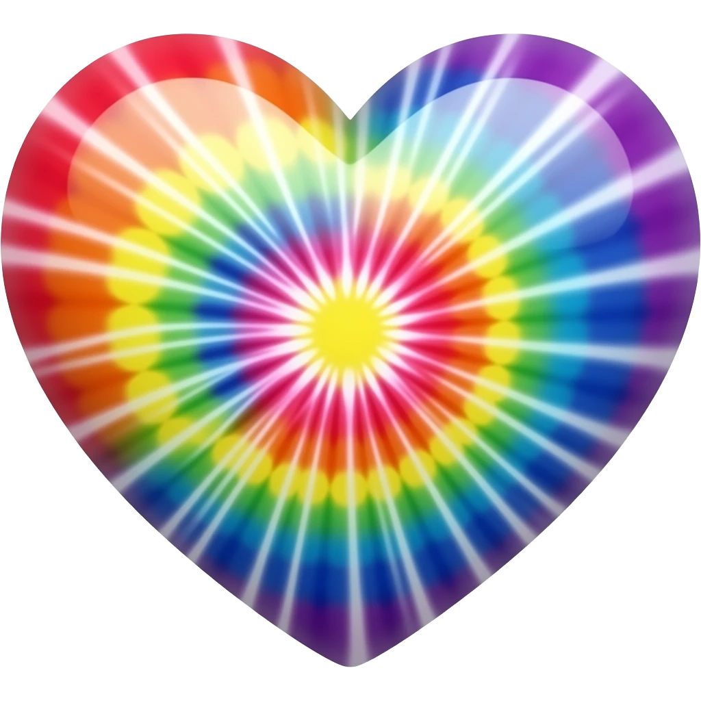 Rainbow tie dye blend heart emoji