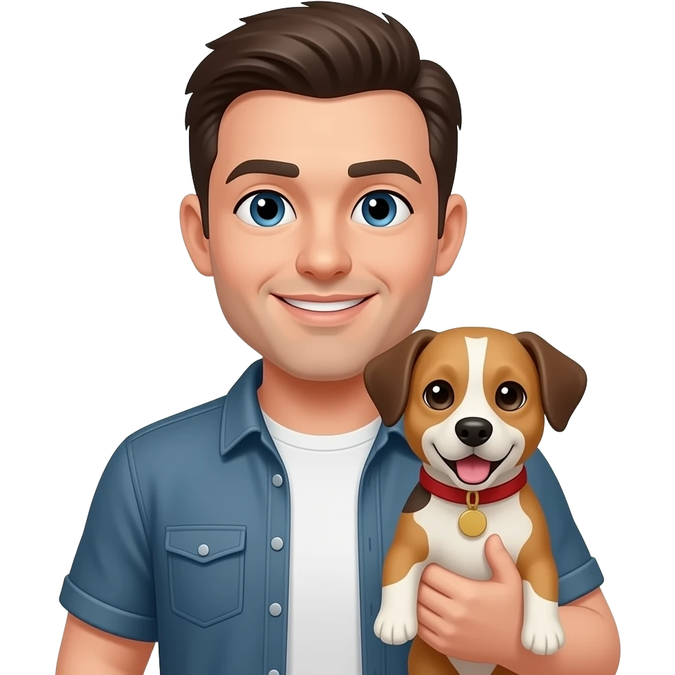man holding dog emoji