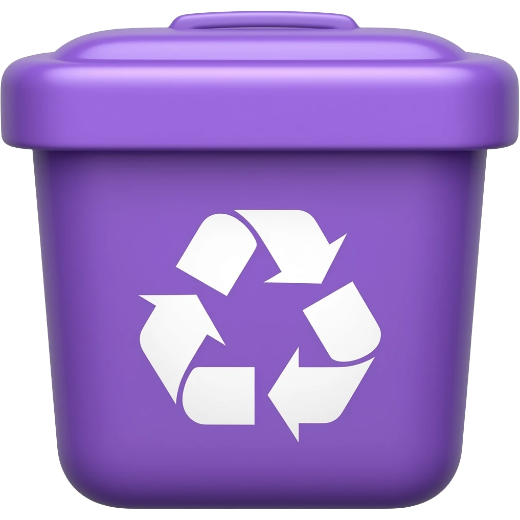 purple recycle bin emoji