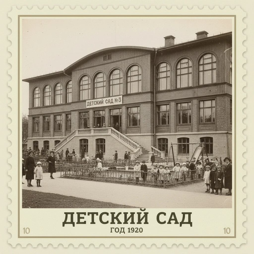 Сделай марку детский сад 1920 год 

Стиль марки такой же, как на прикрепленном фото emoji