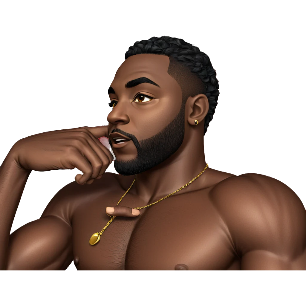muscular dark-skinned man portrait emoji