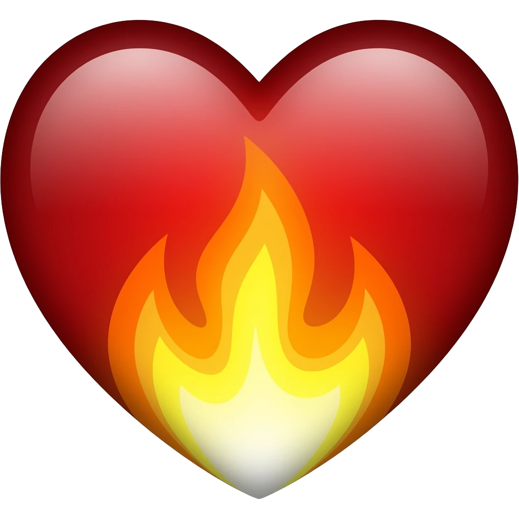 Coração com fogo emoji