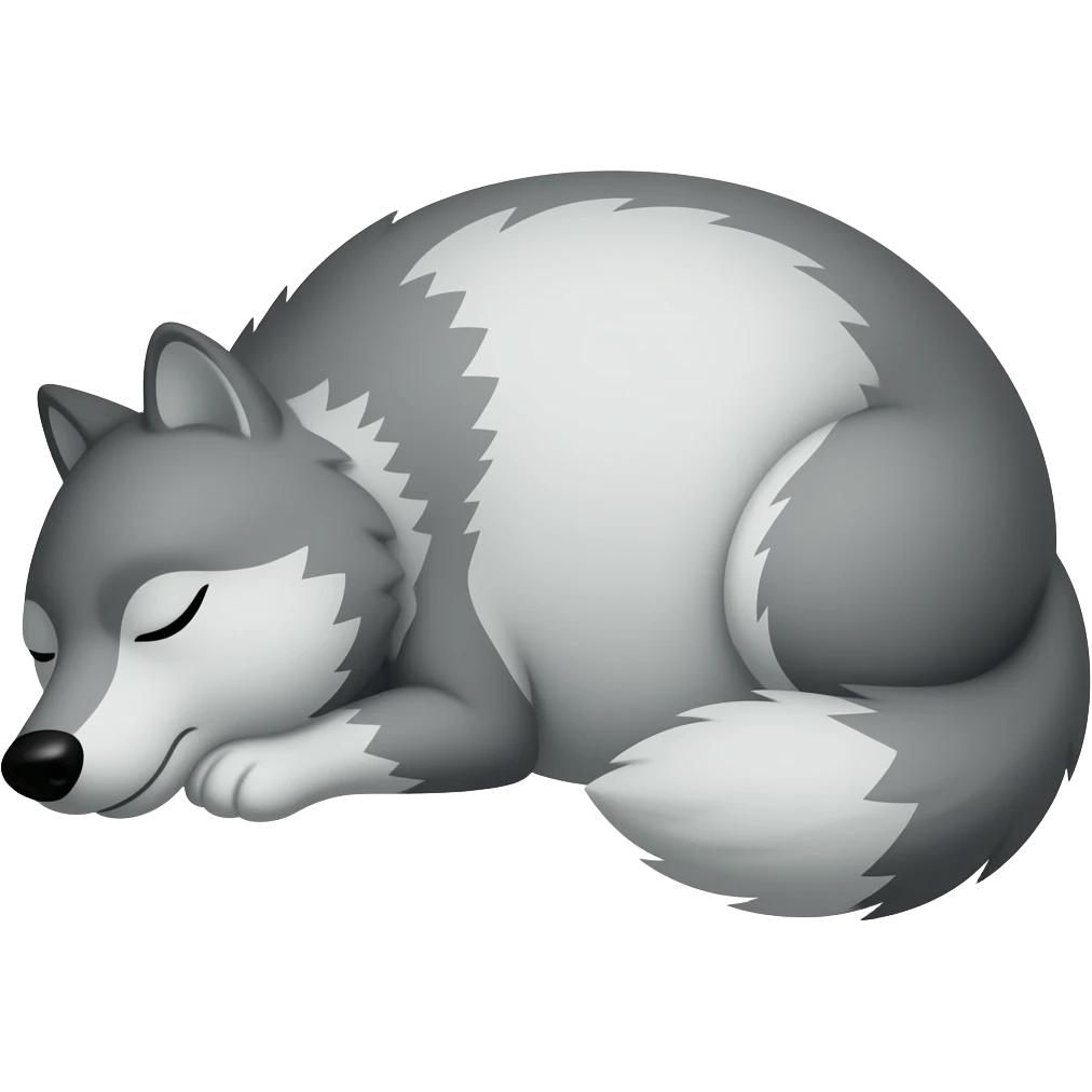 Hazme un lobo durmiendo. Tiene que tener mucha barriga emoji