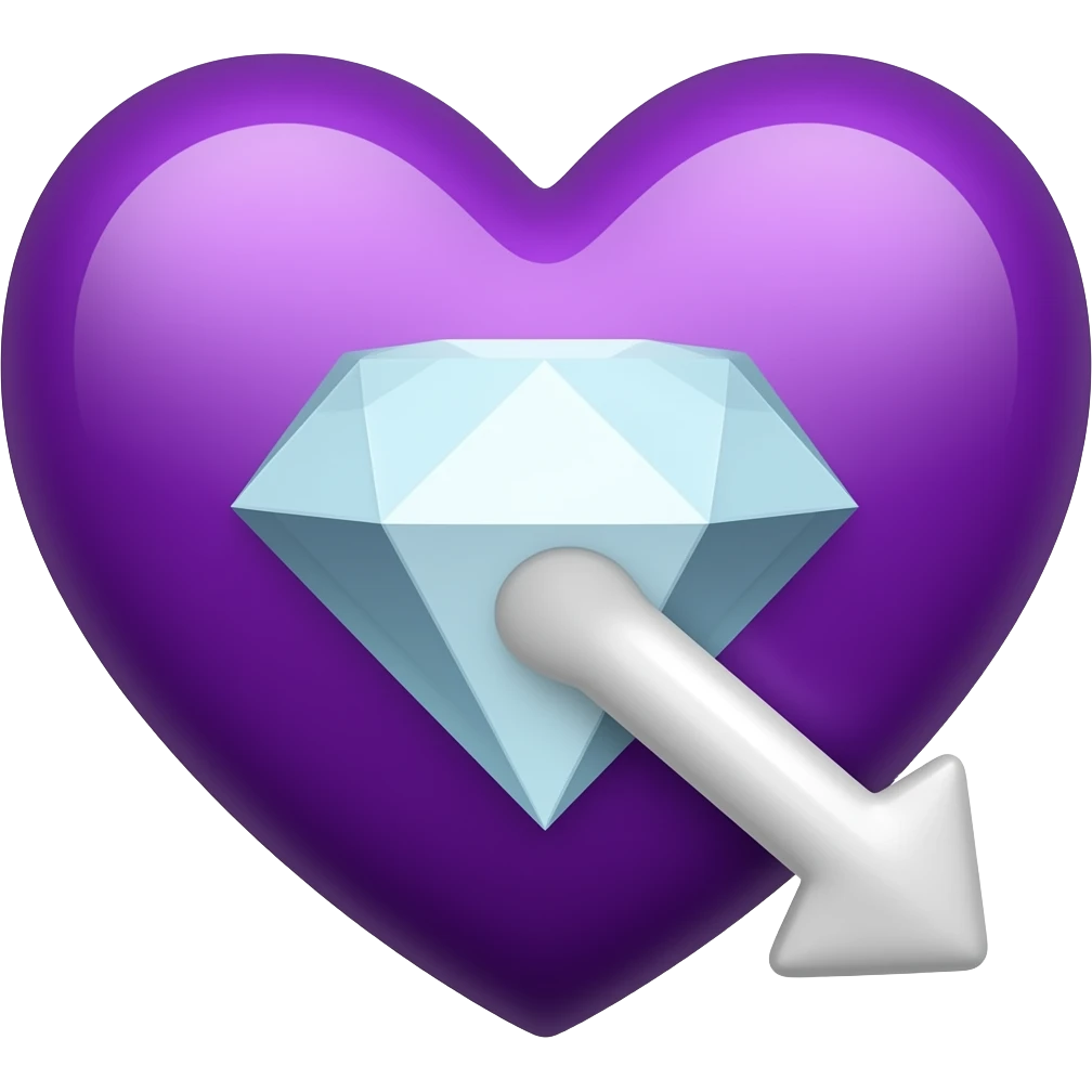 Cuore Viola con la freccia a diamanti💜💘💖 emoji