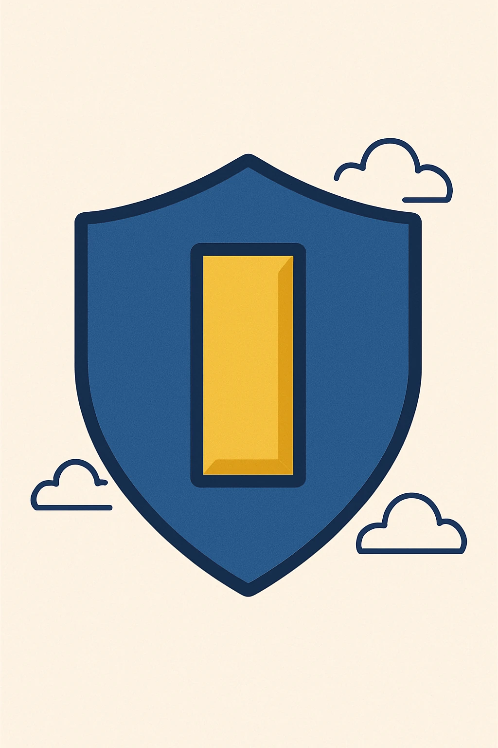 blue shield insignia with a single gold bar at the center, representing a 2nd Lieutenant rank, no eagle or anchors, just the gold bar emoji