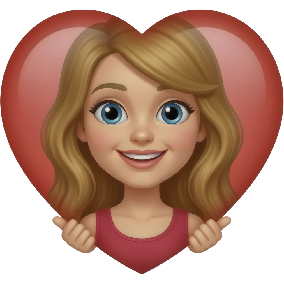 My melody holding a red heart emoji