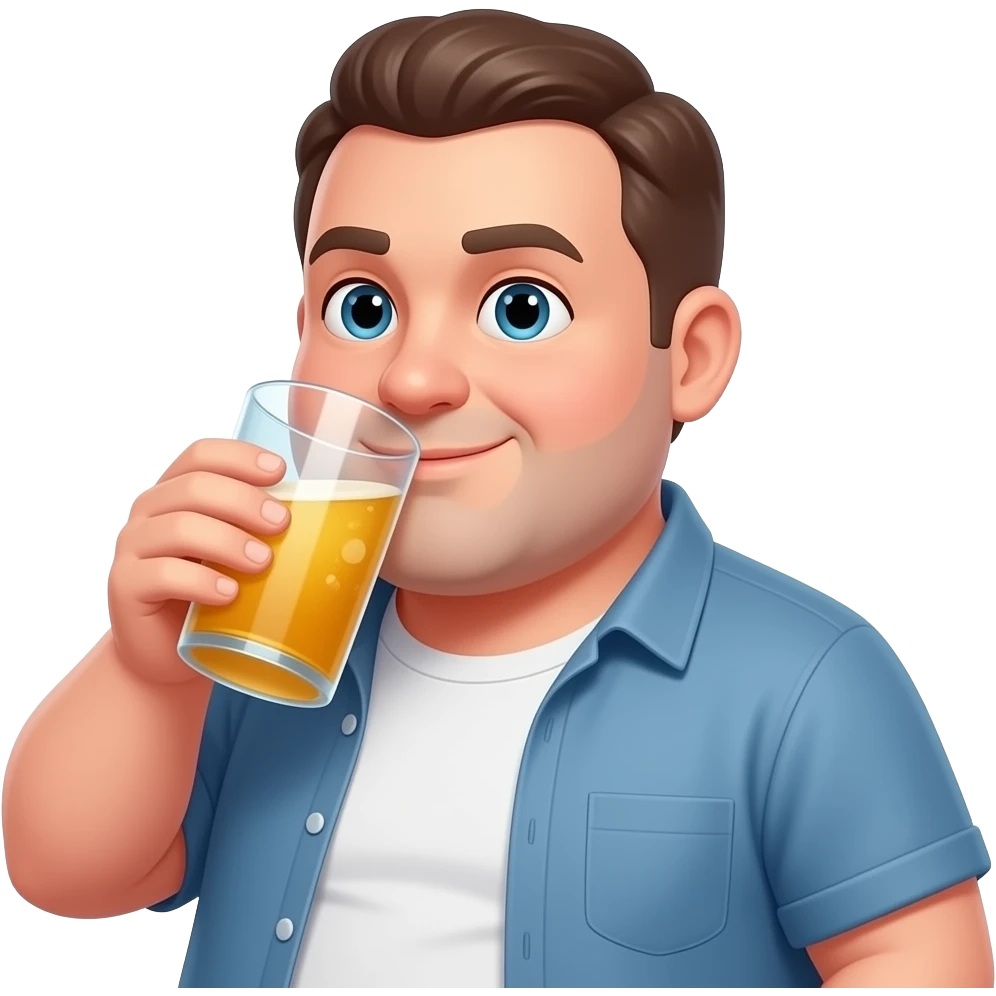 chubby men drinking emoji