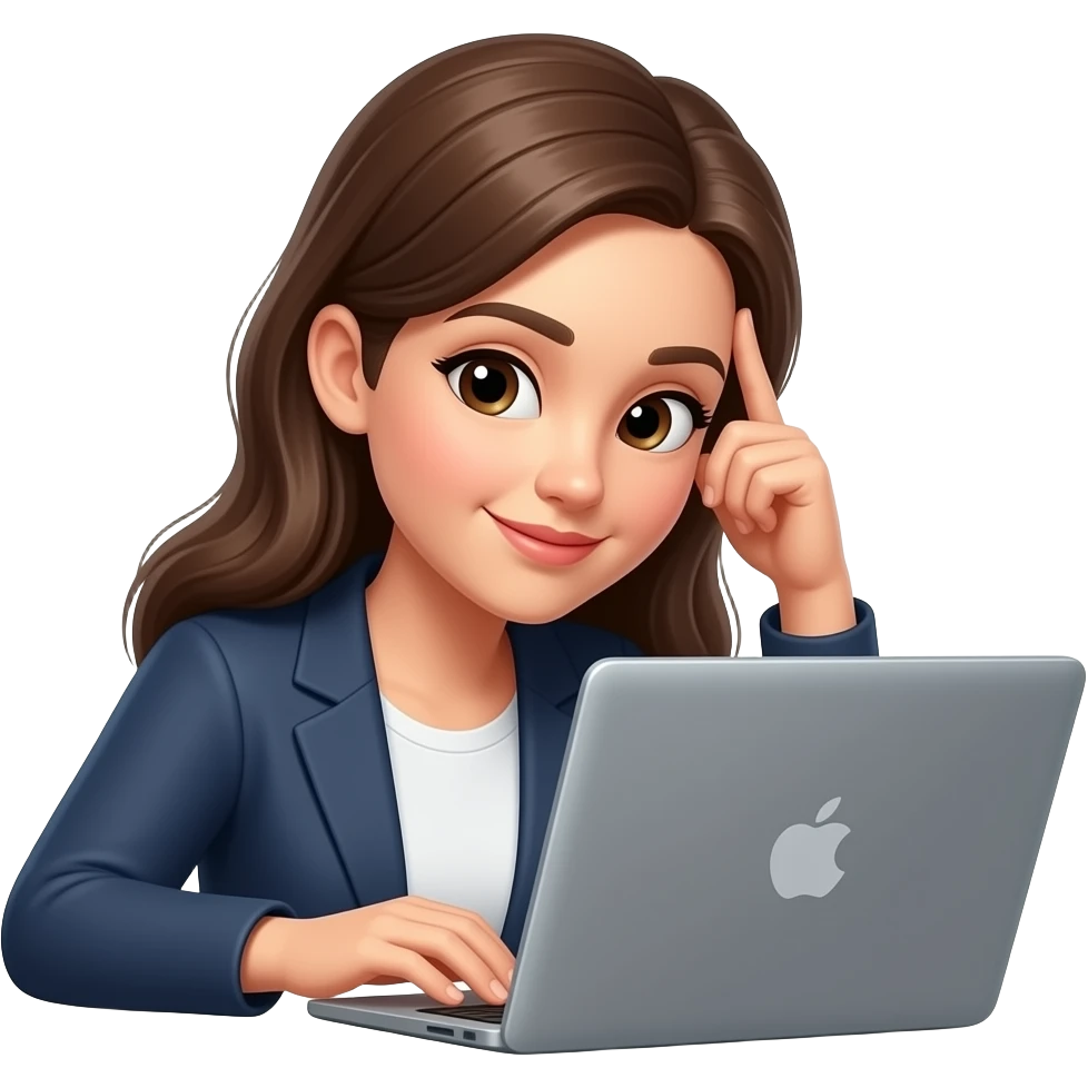 woman thinking with hand on head on computer emoji
