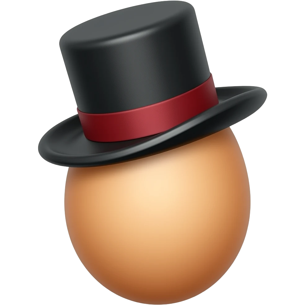 a egg wearing a top hat emoji