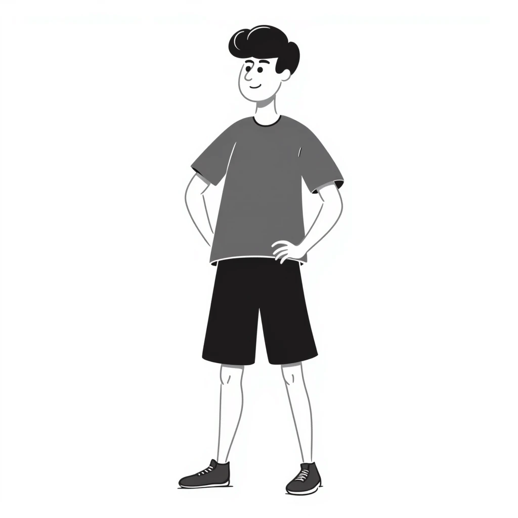 Hand-drawn German man with athletic build emoji