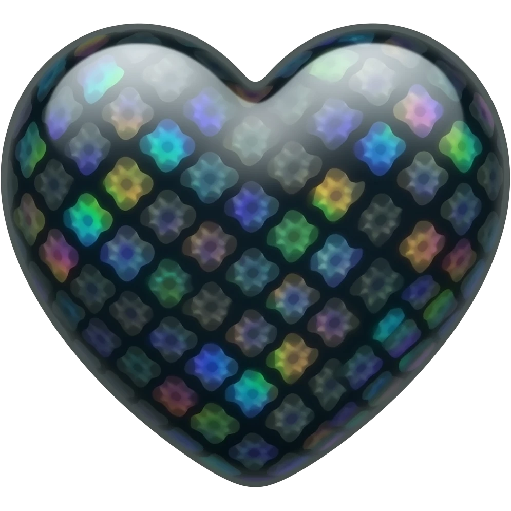 black opal color heart emoji