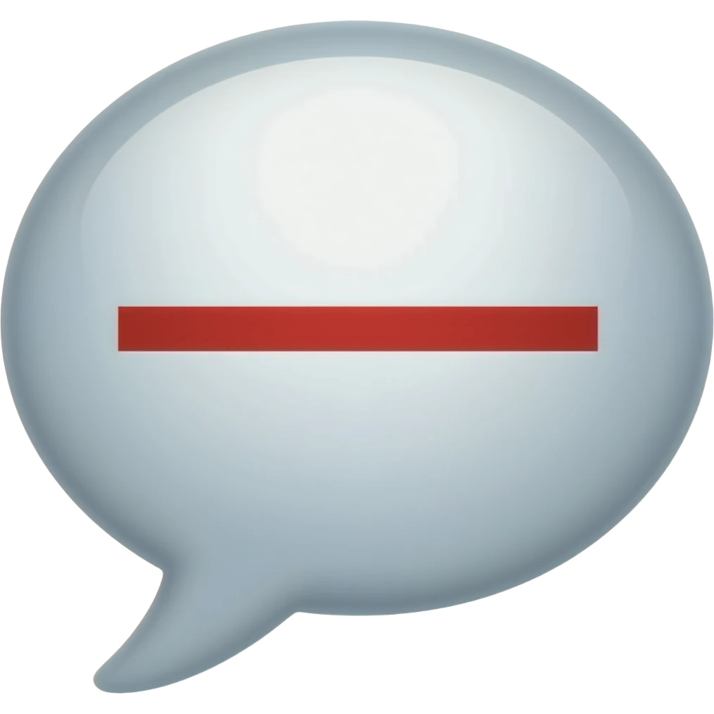 speech bubble with one red line  across through it emoji