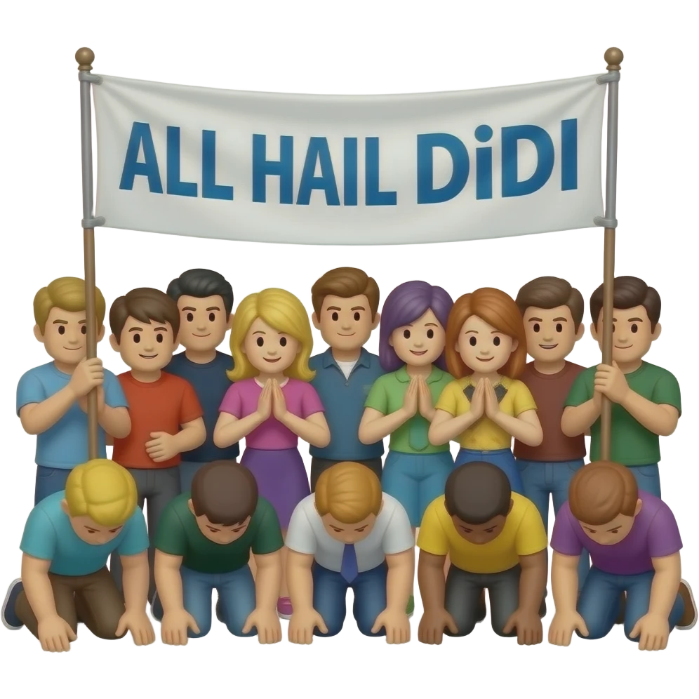 CROWD OF Roblox BOWING ON THIER KNEES with the text ALL HAIL DiDI logo emoji