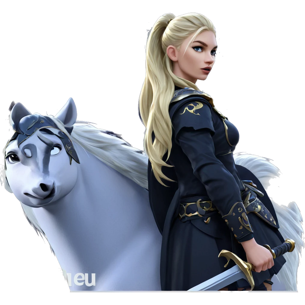 blonde warrior under crescent moon emoji