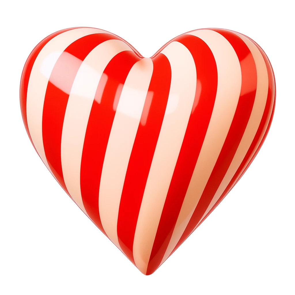 heart with a candy stripe pattern emoji