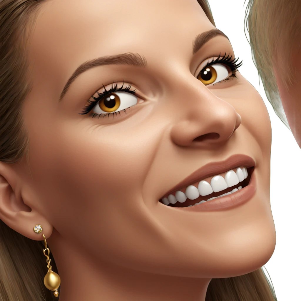 realistic portrait of girl with earrings emoji