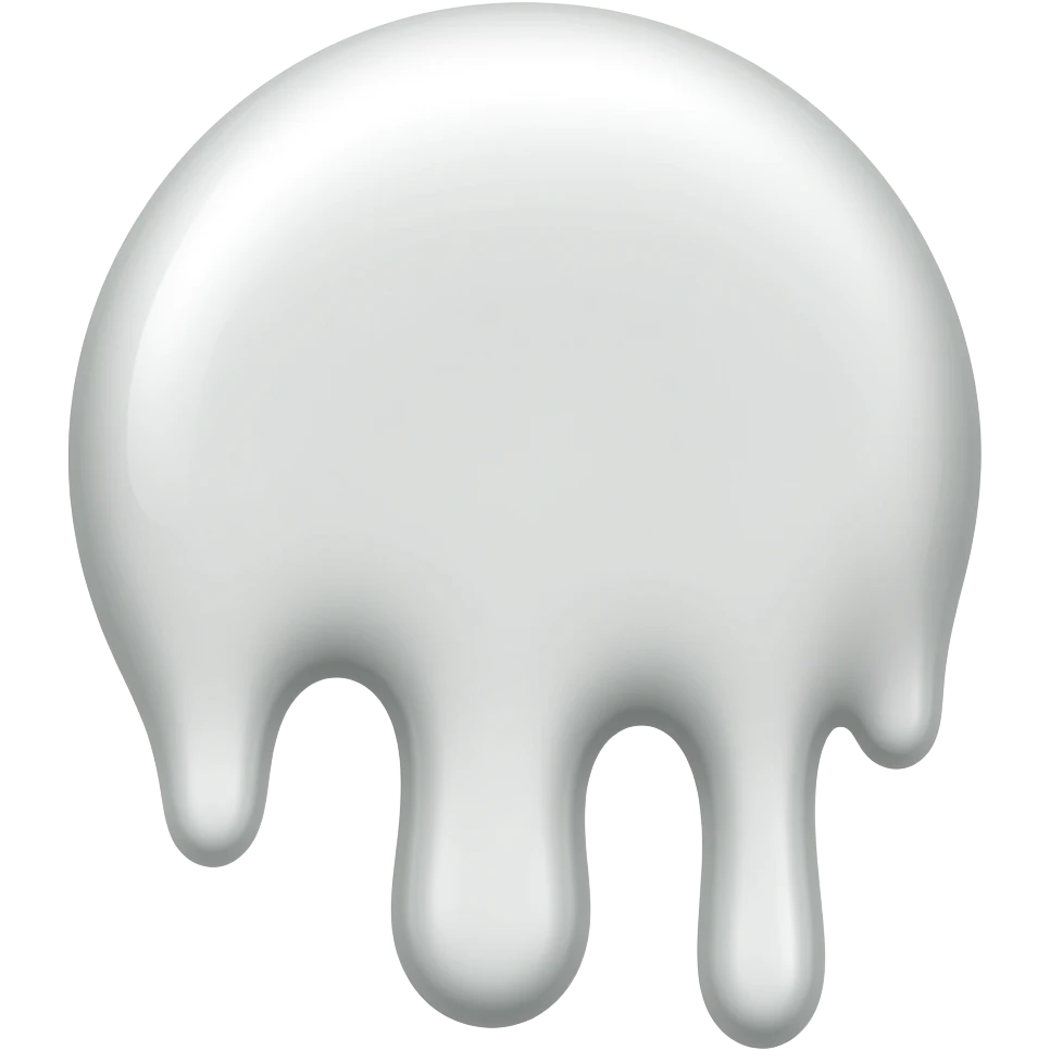 a white cartoon styled hole dripping white paint emoji