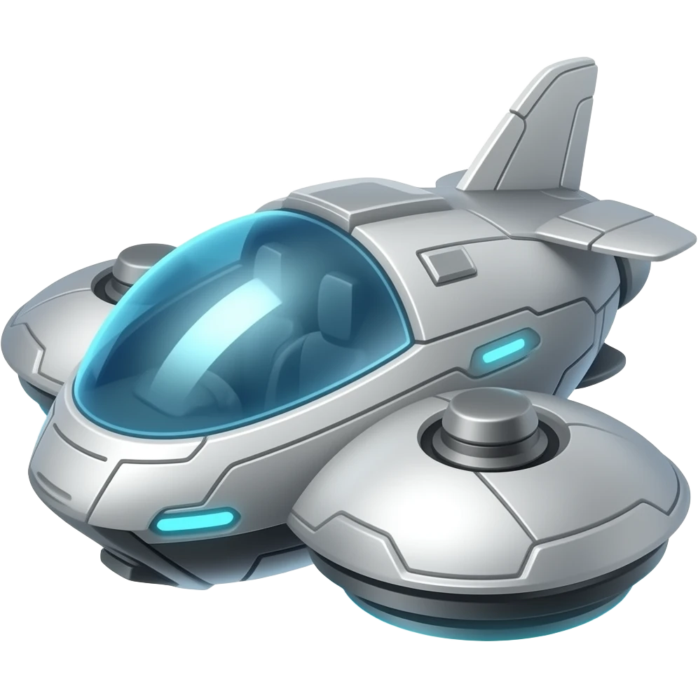 Sleak scifi hover hover plane emoji