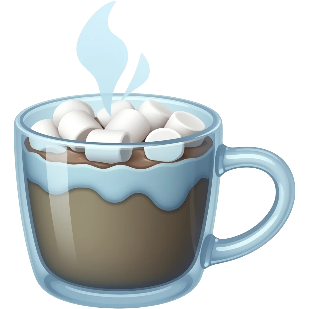 Blue hot cocoa with marshmallows emoji
