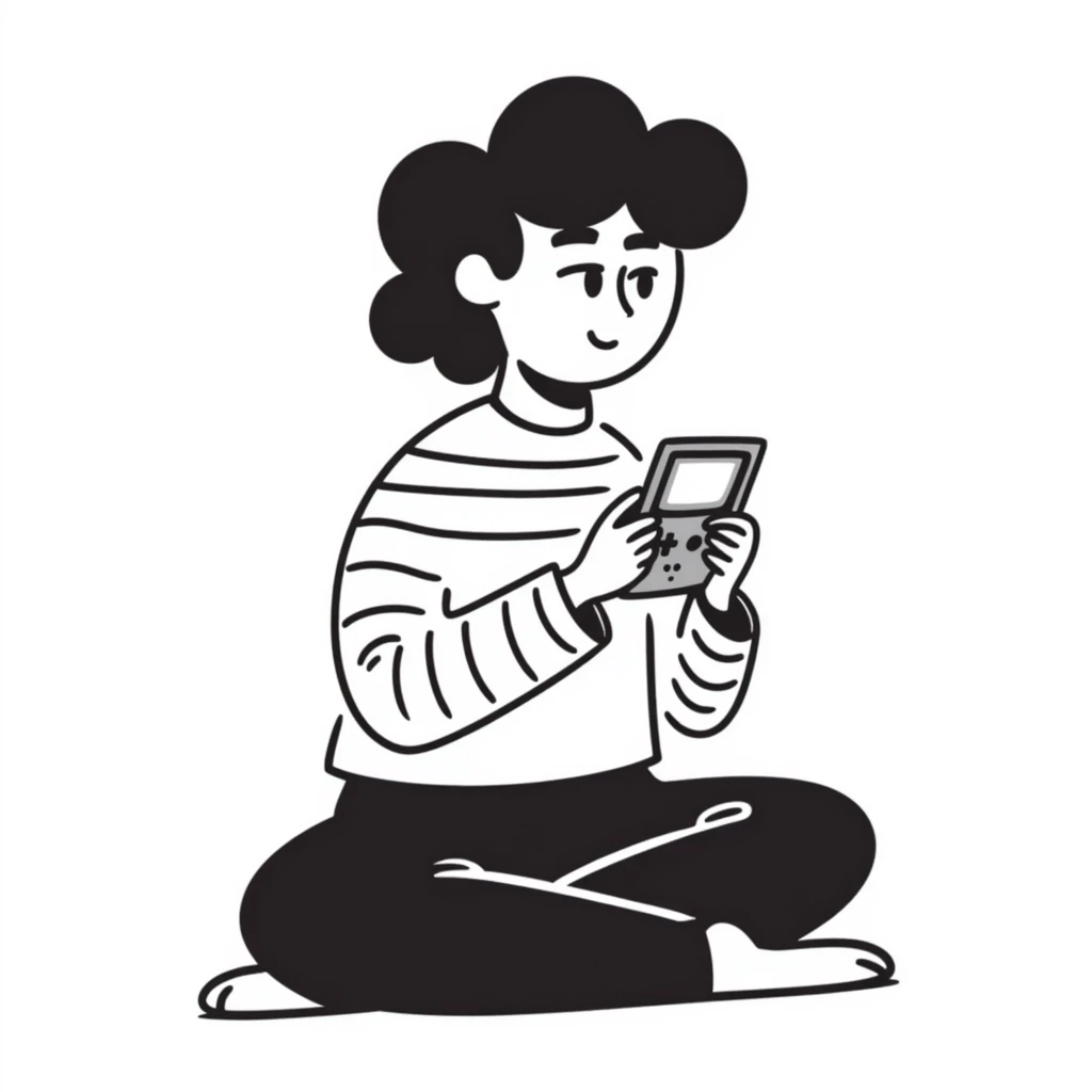 A person plays with the GameBoy advance emoji