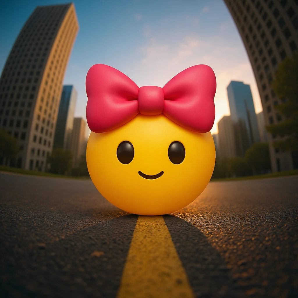 Remove the background, keep the bow edges crisp and clear, preserve the wide-angle photography style, with no background (transparent). emoji