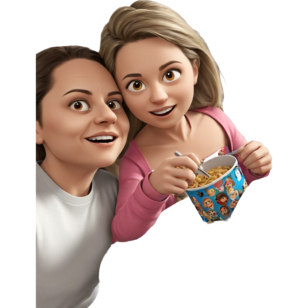 girls enjoying food together emoji