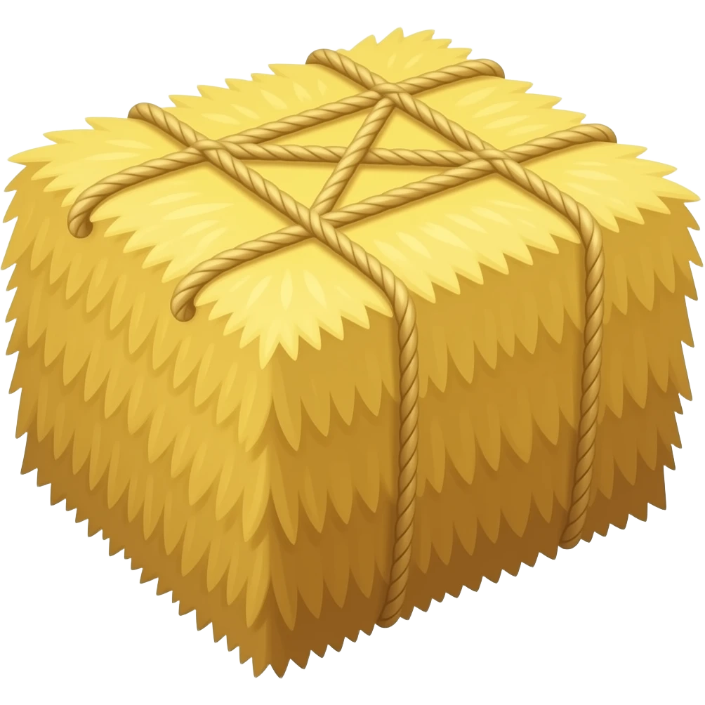 Rectangle Bale of hay parallel strings emoji
