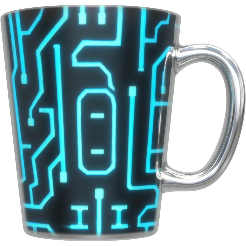 Hyperrealistic 3d rendering 1990's y2k themed coffee mug emoji