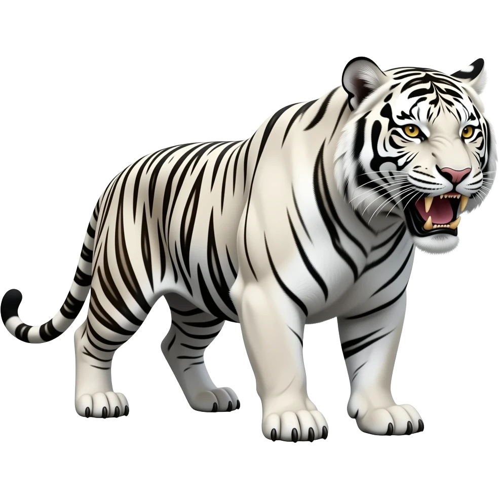 male white tiger fierce emoji