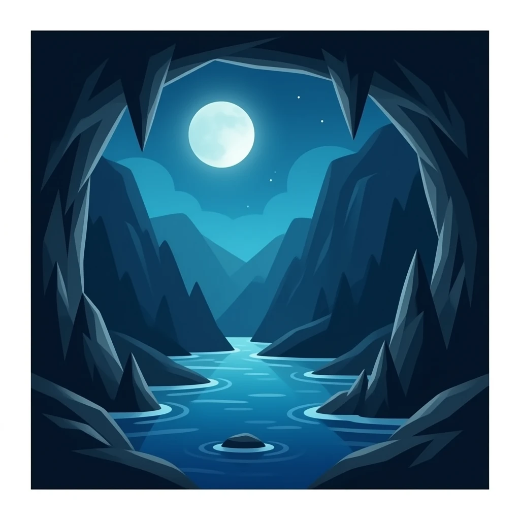 une grotte très sombre il ne doit pas y avoir de l'eau emoji