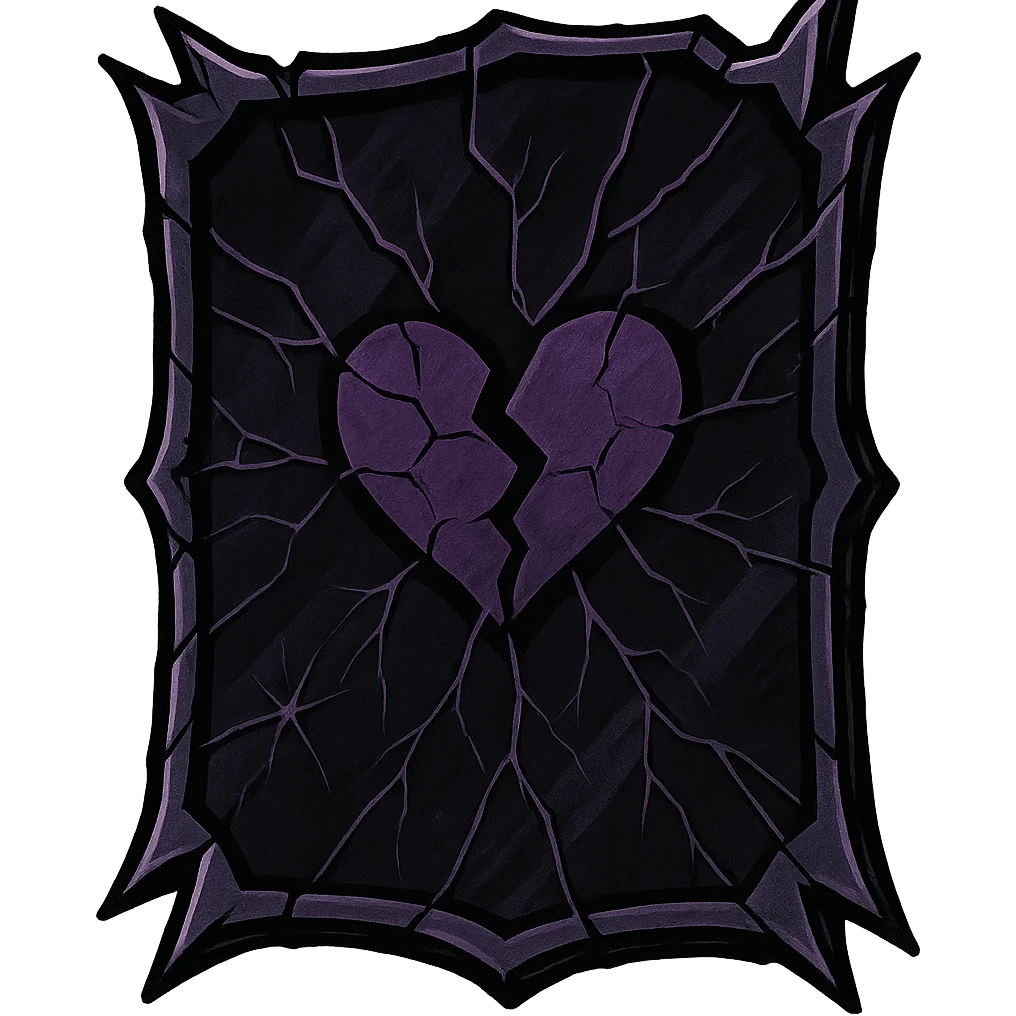 emo style black and purple broken mirror emoji