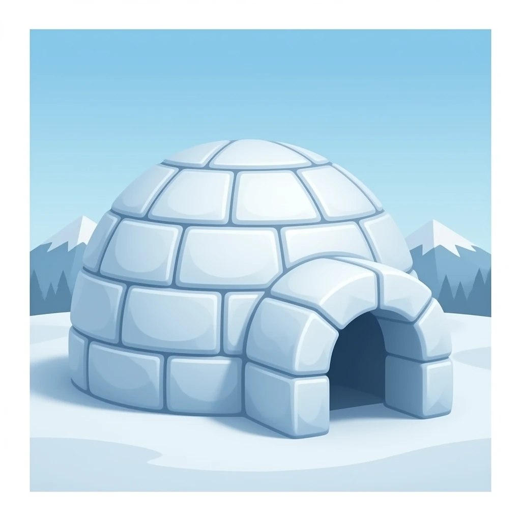 Haz un iglu mirando ala derecha emoji