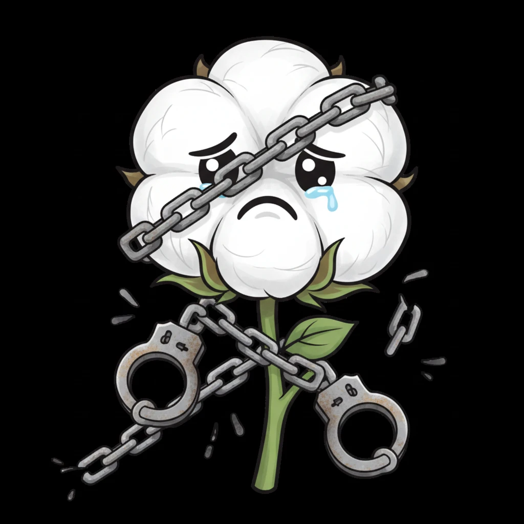 нарисуй в стиле детализированного эмоджи  пушистый хлопковый шарик с цепями или наручниками на стебельке  без фона emoji