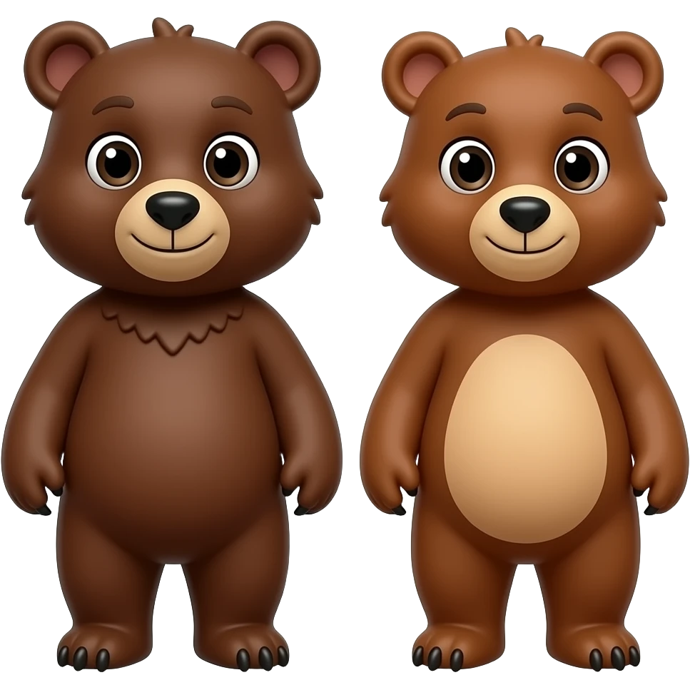 Kopa the teenage brown bear and his childhood friend, “Wóúniǎ” the female brown tan bear emoji