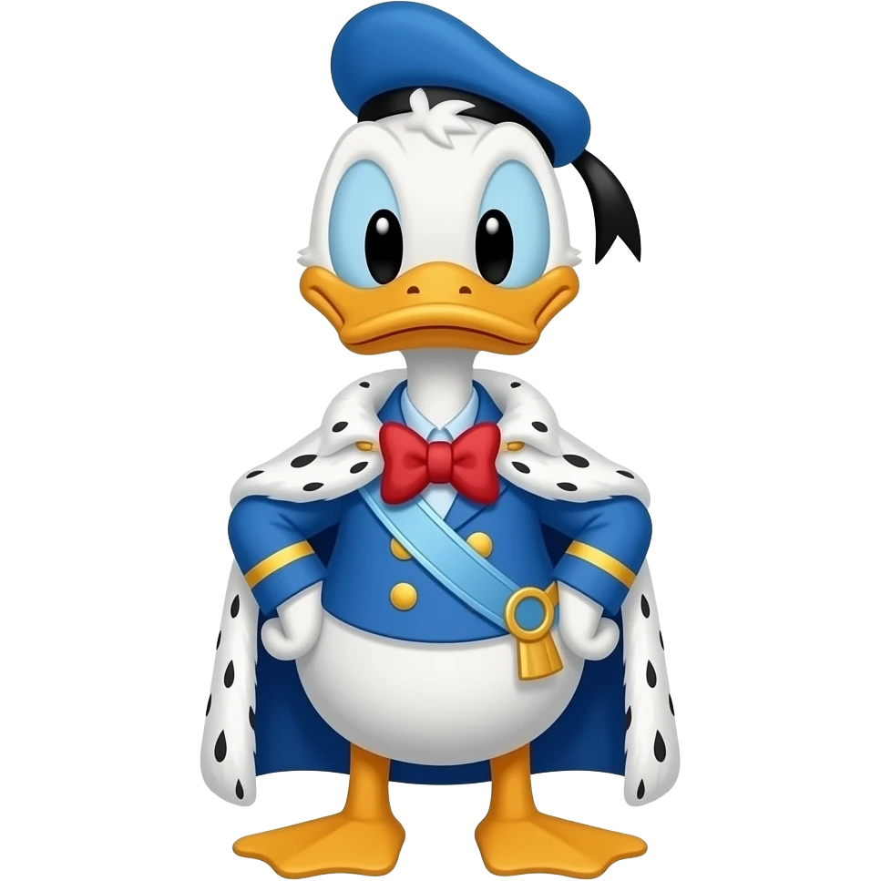 cartoon duck (blue fur) dressed as a noble emoji