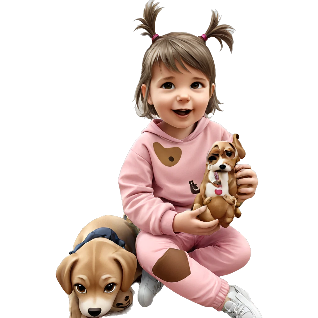 girl sitting with dog emoji