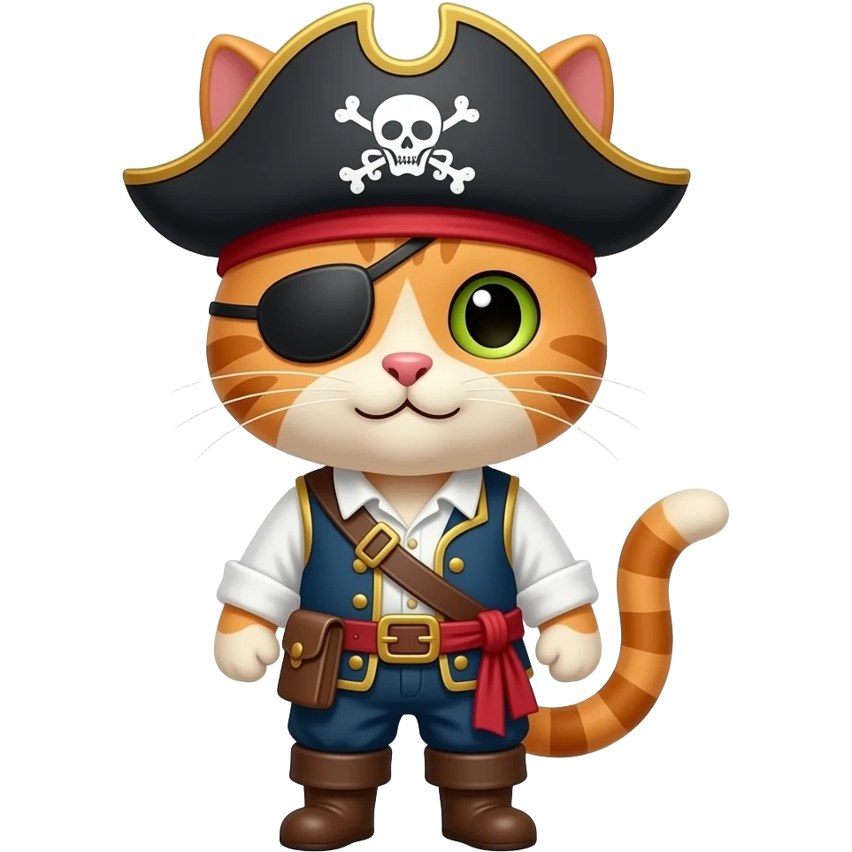 pirate cat with one eyed mask emoji