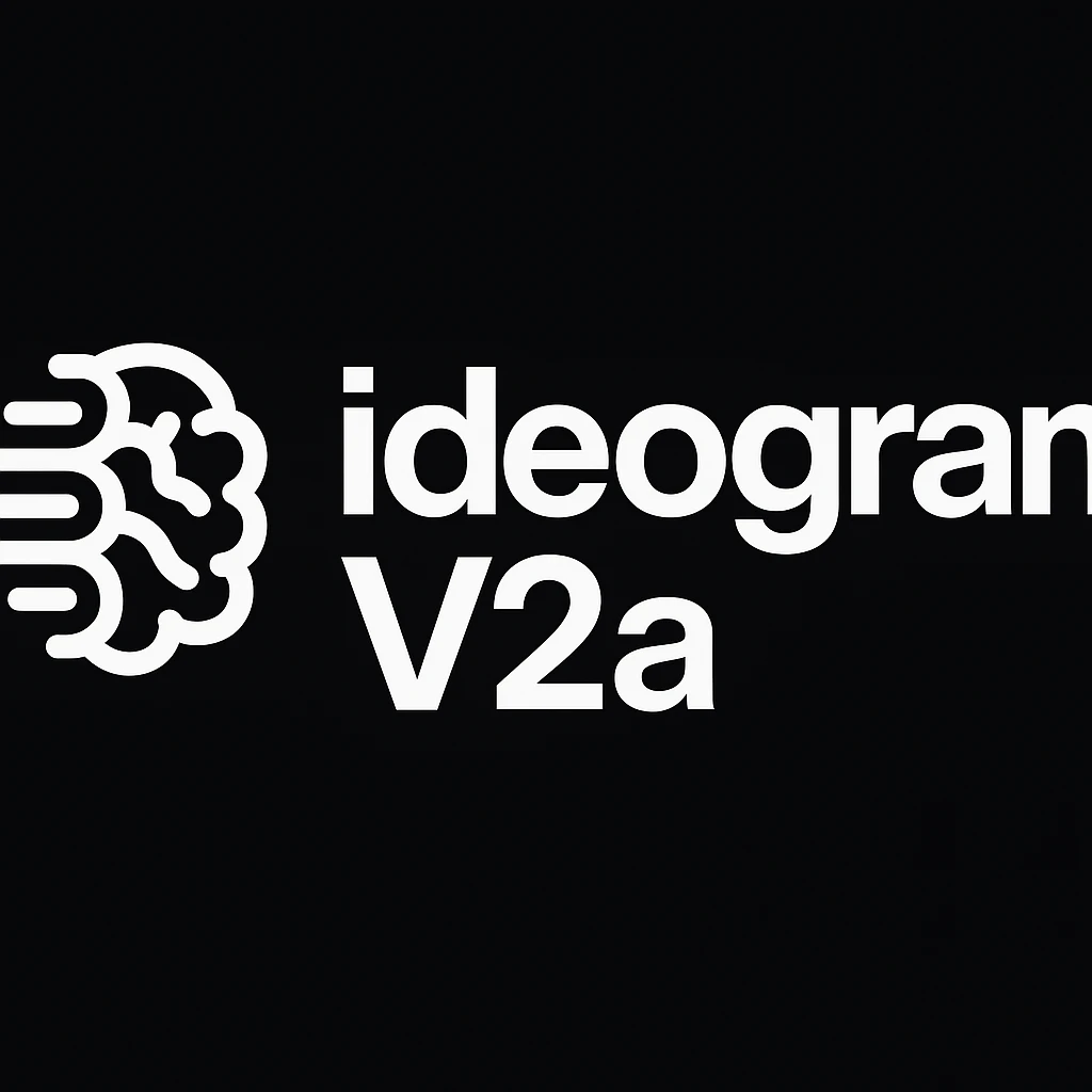 recreate this logo with text of "ideogram V2a" emoji