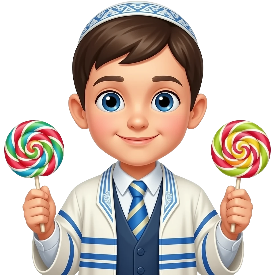 hasidc jowish boy with 2 loges emoji