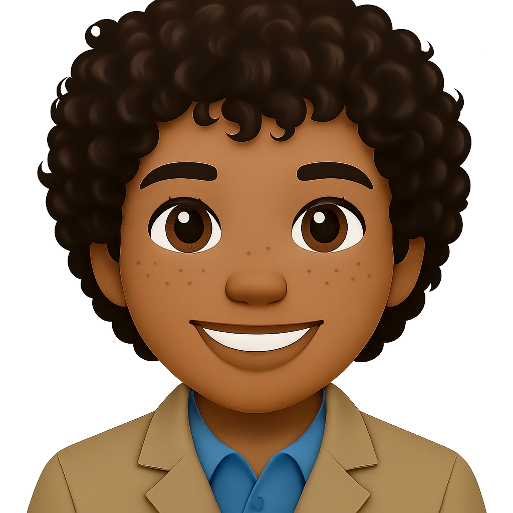 turn the second man in emoji style of the 1st image, match the facial features and get up emoji