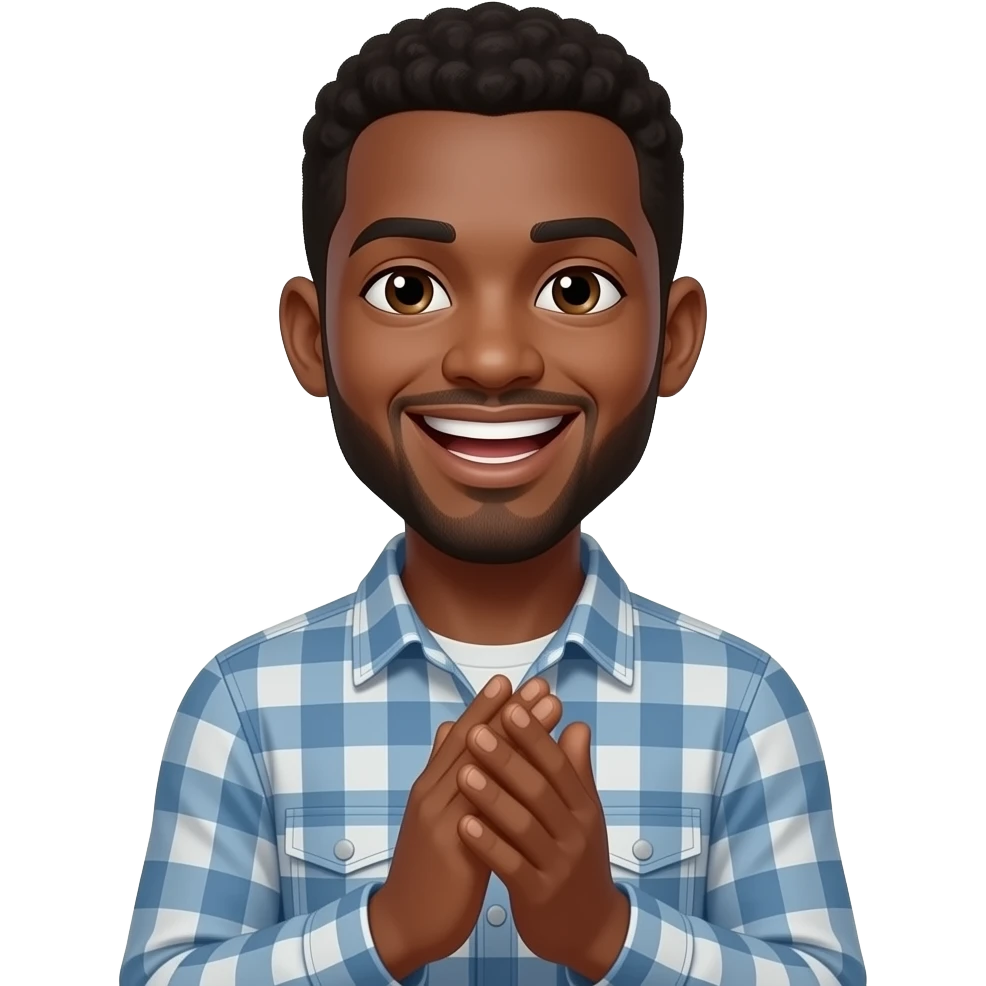 an african male happy and clapping hands emoji