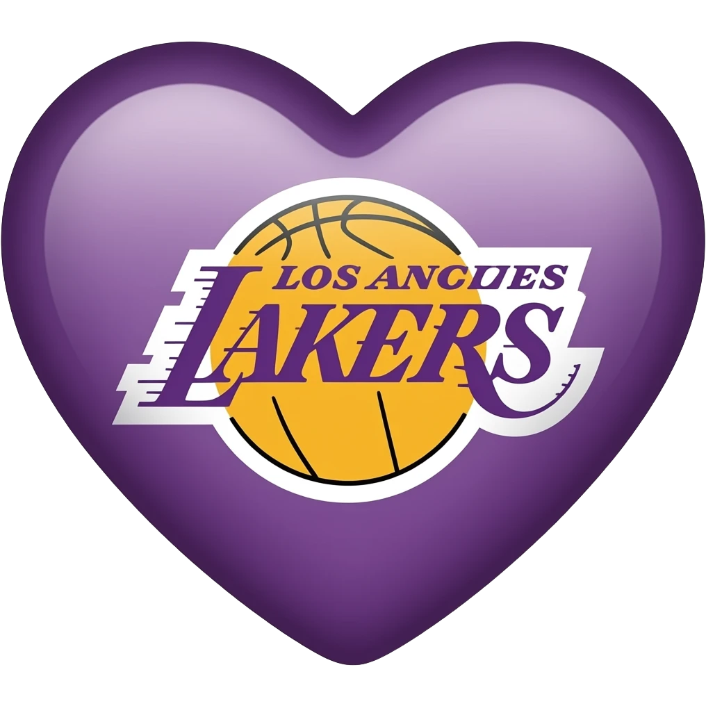 Heart with the lakers logo inside it emoji