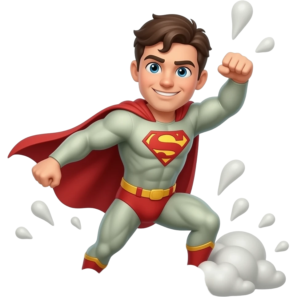 A superhero rescuing punctuation emoji