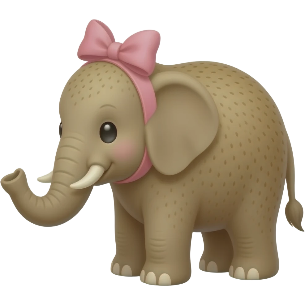 A kiwi elephant with a cute bow emoji