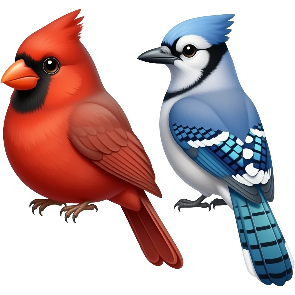 Fat cardinal with blue jay emoji
