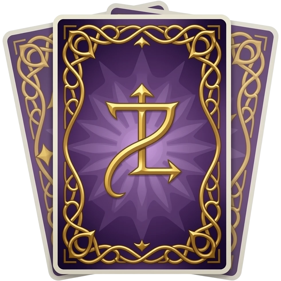 Fantasy purple Tarot card backs design emoji