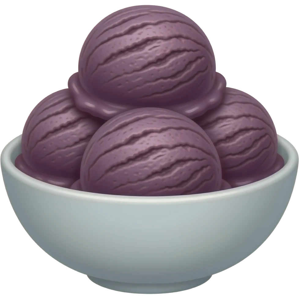 bowl with 3 dark purple (like acai color) gelato scoop emoji