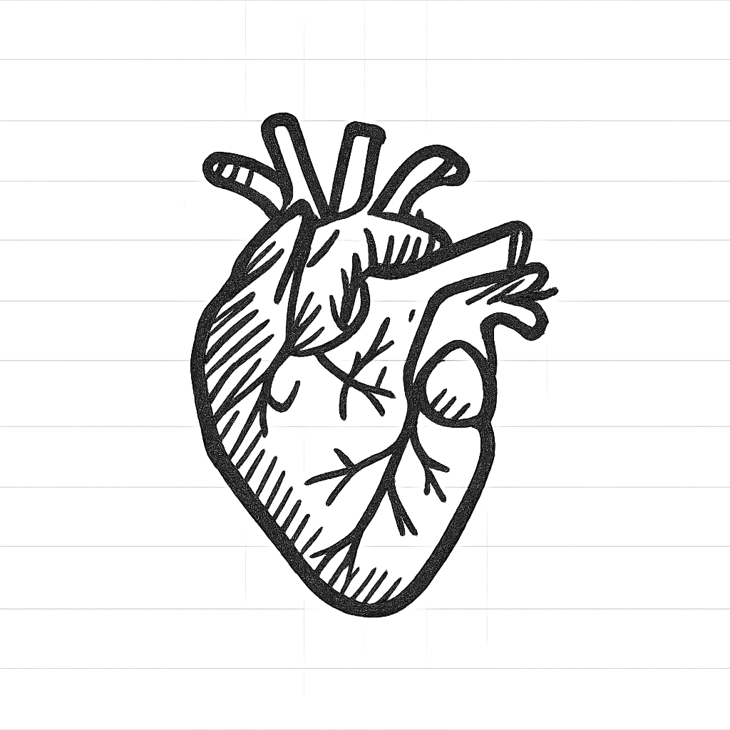 An anatomic heart emoji